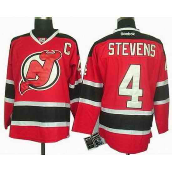 New Jersey Devils #4 Scott Stevens Red Jerseys C Patch